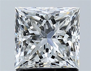 Picture of Natural Diamond 1.41 Carats, Princess with  Cut, F Color, SI2 Clarity and Certified by GIA