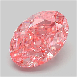 Picture of Lab Grown Diamond 3.05 Carats, Oval with  Cut, Fancy Vivid Pink Color, VVS2 Clarity and Certified by IGI