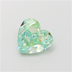 Picture of Lab Grown Diamond 1.25 Carats, Heart with  Cut, Fancy Vivid Green Color, VVS1 Clarity and Certified by IGI
