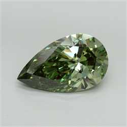 Picture of Lab Grown Diamond 5.09 Carats, Pear with  Cut, Fancy Vivid Green Color, VVS2 Clarity and Certified by IGI