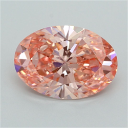 Picture of Lab Grown Diamond 2.54 Carats, Oval with  Cut, Fancy Vivid Pink Color, VVS2 Clarity and Certified by IGI