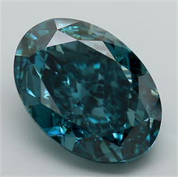 Picture of Lab Grown Diamond 7.96 Carats, Oval with  Cut, Fancy Vivid Blue Color, VS1 Clarity and Certified by IGI