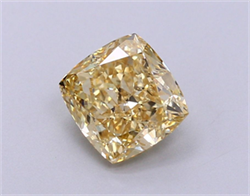 Picture of Lab Grown Diamond 1.21 Carats, CUSHION MODIFIED with  Cut, Fancy Intense Yellow Color, VVS2 Clarity and Certified by IGI