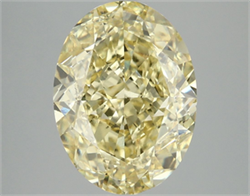 Picture of Lab Grown Diamond 6.03 Carats, Oval with  Cut, Fancy Vivid Yellow Color, VS1 Clarity and Certified by IGI