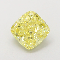 Picture of Lab Grown Diamond 1.52 Carats, CUSHION MODIFIED with  Cut, Fancy Intense Yellow Color, VVS1 Clarity and Certified by IGI