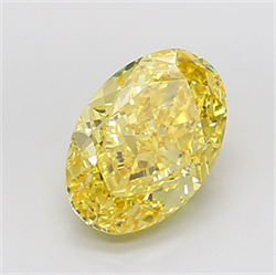 Picture of Lab Grown Diamond 5.08 Carats, Oval with  Cut, Fancy Intense Yellow Color, VS1 Clarity and Certified by IGI
