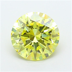 Picture of Lab Grown Diamond 2.05 Carats, Round with Excellent Cut, Fancy Intense Yellow Color, VVS1 Clarity and Certified by IGI