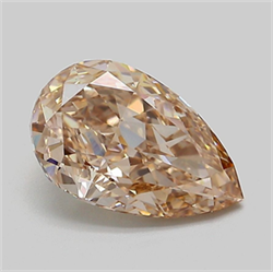 Picture of Lab Grown Diamond 2.09 Carats, Pear with  Cut, Fancy Light Brown Color, VVS2 Clarity and Certified by IGI
