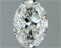 Natural Diamond 0.90 Carats, Oval with  Cut, H Color, VVS2 Clarity and Certified by IGI