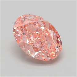 Picture of Lab Grown Diamond 1.87 Carats, Oval with  Cut, Fancy Vivid Pink Color, VS1 Clarity and Certified by IGI