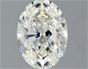 Natural Diamond 1.02 Carats, Oval with  Cut, H Color, VVS1 Clarity and Certified by GIA