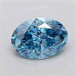 Picture of Lab Grown Diamond 2.02 Carats, Oval with  Cut, Fancy Vivid Blue Color, VS1 Clarity and Certified by IGI