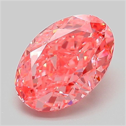 Picture of Lab Grown Diamond 2.05 Carats, Oval with  Cut, Fancy Vivid Pink Color, VVS2 Clarity and Certified by IGI