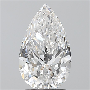 Picture of Natural Diamond 2.01 Carats, Pear with  Cut, E Color, SI2 Clarity and Certified by GIA