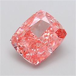 Picture of Lab Grown Diamond 3.54 Carats, CUSHION MODIFIED with  Cut, Fancy Vivid Pink Color, VS1 Clarity and Certified by IGI