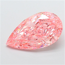 Picture of Lab Grown Diamond 7.04 Carats, Pear with  Cut, Fancy Vivid Pink Color, VS1 Clarity and Certified by IGI