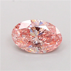 Picture of Lab Grown Diamond 1.43 Carats, Oval with  Cut, Fancy Vivid Pink Color, VS1 Clarity and Certified by IGI