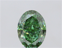 Picture of Lab Grown Diamond 3.60 Carats, Oval with  Cut, Fancy Vivid Green Color, VS2 Clarity and Certified by IGI