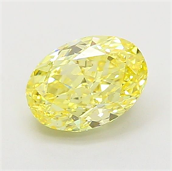 Picture of Lab Grown Diamond 1.53 Carats, Oval with  Cut, Fancy Intense Yellow Color, VS1 Clarity and Certified by IGI