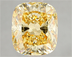 Picture of Lab Grown Diamond 3.08 Carats, CUSHION MODIFIED with  Cut, Fancy Vivid Yellow Color, VS1 Clarity and Certified by IGI