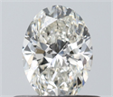 Natural Diamond 0.50 Carats, Oval with  Cut, H Color, SI1 Clarity and Certified by IGI