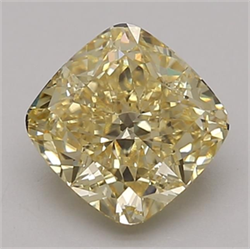 Picture of Lab Grown Diamond 2.02 Carats, CUSHION MODIFIED with  Cut, Fancy Intense Yellow Color, VS1 Clarity and Certified by IGI