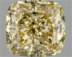 Picture of Lab Grown Diamond 3.11 Carats, CUSHION MODIFIED with  Cut, Fancy Intense Yellow Color, VS1 Clarity and Certified by IGI