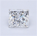 Natural Diamond 0.91 Carats, Princess with  Cut, E Color, I1 Clarity and Certified by GIA