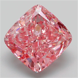 Picture of Lab Grown Diamond 6.53 Carats, CUSHION MODIFIED with  Cut, Fancy Vivid Pink Color, VS1 Clarity and Certified by IGI