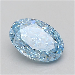 Picture of Lab Grown Diamond 1.56 Carats, Oval with  Cut, Fancy Vivid Blue Color, VS1 Clarity and Certified by IGI
