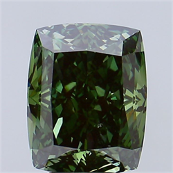 Picture of Lab Grown Diamond 4.53 Carats, CUSHION MODIFIED with  Cut, Fancy Intense Green Color, VS1 Clarity and Certified by IGI