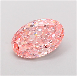 Picture of Lab Grown Diamond 3.62 Carats, Oval with  Cut, Fancy Vivid Pink Color, VS2 Clarity and Certified by IGI