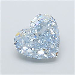 Picture of Lab Grown Diamond 1.68 Carats, Heart with  Cut, Fancy Intense Blue Color, VVS2 Clarity and Certified by IGI