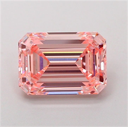 Picture of Lab Grown Diamond 2.54 Carats, Emerald with  Cut, Fancy Intense Pink Color, VS1 Clarity and Certified by IGI