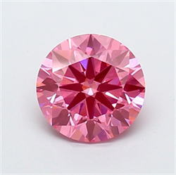 Picture of Lab Grown Diamond 2.09 Carats, Round with Ideal Cut, Fancy Vivid Pink Color, VS2 Clarity and Certified by IGI