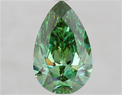 Picture of Lab Grown Diamond 2.50 Carats, Pear with  Cut, Fancy Vivid Green Color, VVS2 Clarity and Certified by IGI