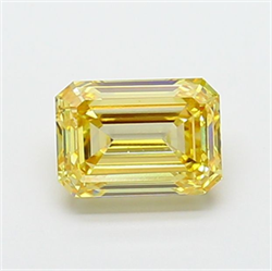 Picture of Lab Grown Diamond 2.02 Carats, Emerald with  Cut, Fancy Yellow Color, VS1 Clarity and Certified by IGI