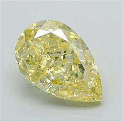 Picture of Lab Grown Diamond 1.32 Carats, Pear with  Cut, Fancy Intense Yellow Color, VS1 Clarity and Certified by IGI