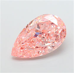 Picture of Lab Grown Diamond 11.03 Carats, Pear with  Cut, Fancy Vivid Pink Color, VVS2 Clarity and Certified by IGI