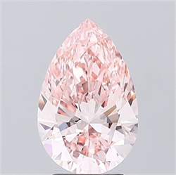 Picture of Lab Grown Diamond 2.81 Carats, Pear with  Cut, Fancy Vivid Pink Color, VVS2 Clarity and Certified by IGI