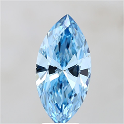 Picture of Lab Grown Diamond 3.74 Carats, Marquise with  Cut, Fancy Vivid Blue Color, VS1 Clarity and Certified by IGI