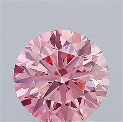 Picture of Lab Grown Diamond 2.34 Carats, Round with Excellent Cut, Fancy Vivid Pink Color, VS1 Clarity and Certified by IGI