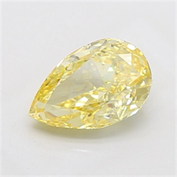 Picture of Lab Grown Diamond 2.01 Carats, Pear with  Cut, Fancy Intense Yellow Color, VS1 Clarity and Certified by IGI