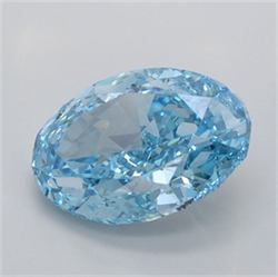 Picture of Lab Grown Diamond 1.65 Carats, Oval with  Cut, Fancy Vivid Blue Color, VS2 Clarity and Certified by IGI