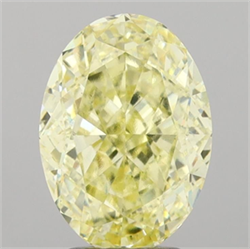 Picture of Lab Grown Diamond 4.01 Carats, Oval with  Cut, Fancy Yellow Color, VS1 Clarity and Certified by IGI