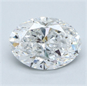 Natural Diamond 1.51 Carats, Oval with  Cut, D Color, SI2 Clarity and Certified by GIA