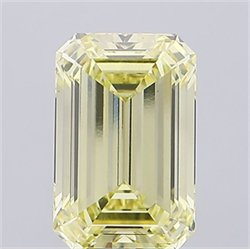 Picture of Lab Grown Diamond 10.04 Carats, Emerald with  Cut, Fancy Yellow Color, VS1 Clarity and Certified by IGI