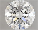 Lab Grown Diamond 1.01 Carats, Round with Excellent Cut, D Color, VVS2 Clarity and Certified by IGI