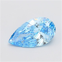 Picture of Lab Grown Diamond 1.70 Carats, Pear with  Cut, Fancy Vivid Blue Color, VS1 Clarity and Certified by IGI