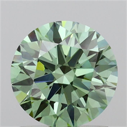 Picture of Lab Grown Diamond 1.29 Carats, Round with Ideal Cut, Fancy Vivid Green Color, VS1 Clarity and Certified by IGI